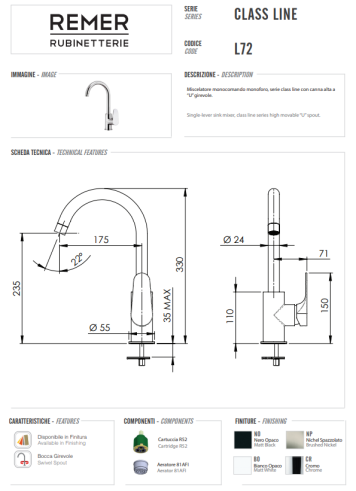 Смеситель для кухни class line